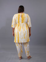 Fabnest Curve Women's Yellow Shiibori Print Salwar And Kurta Set