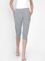 Fabnest women cotton solid grey comfortable capri pants | Rescue
