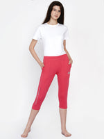 Fabnest women cotton solid pink comfortable capri pants | Rescue