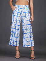 Womens Blue Shibori Straight Pant ONLY