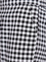 Handloom cotton black and white check pants.-Trousers-Fabnest
