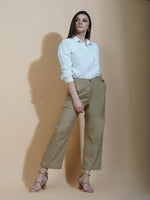 Cotton flex beige straight pants-Bottoms-Fabnest