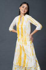 Womens Yellow Shibori Print Straight Kurta ONLY-Kurta-Fabnest