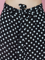 Black and white polka dot cotton pant ONLY-Bottoms-Fabnest