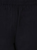 Black cotton flex petal pants-Bottoms-Fabnest