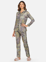 Fabnest winter loungewear multigreen printed night suit-Night Suit-Fabnest