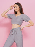Chambray cropped top ONLY-Top-Fabnest