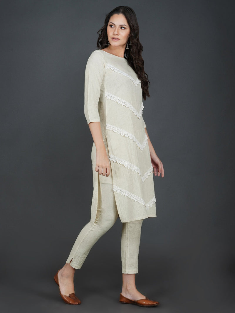 Indigo striped chanderi kurta with ankle length pants  Kurta designs  Indian fashion Indian outfits