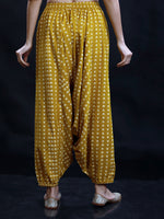Green Cotton Discharge Print Harem Pants Only-Pant-Fabnest