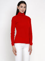 Fabnest Winter Red High Neck Sweater-Sweaters-Fabnest