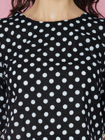 Black and white polka dot cotton cropped top ONLY-Top-Fabnest