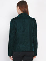 Velvet green coat-Jacket-Fabnest