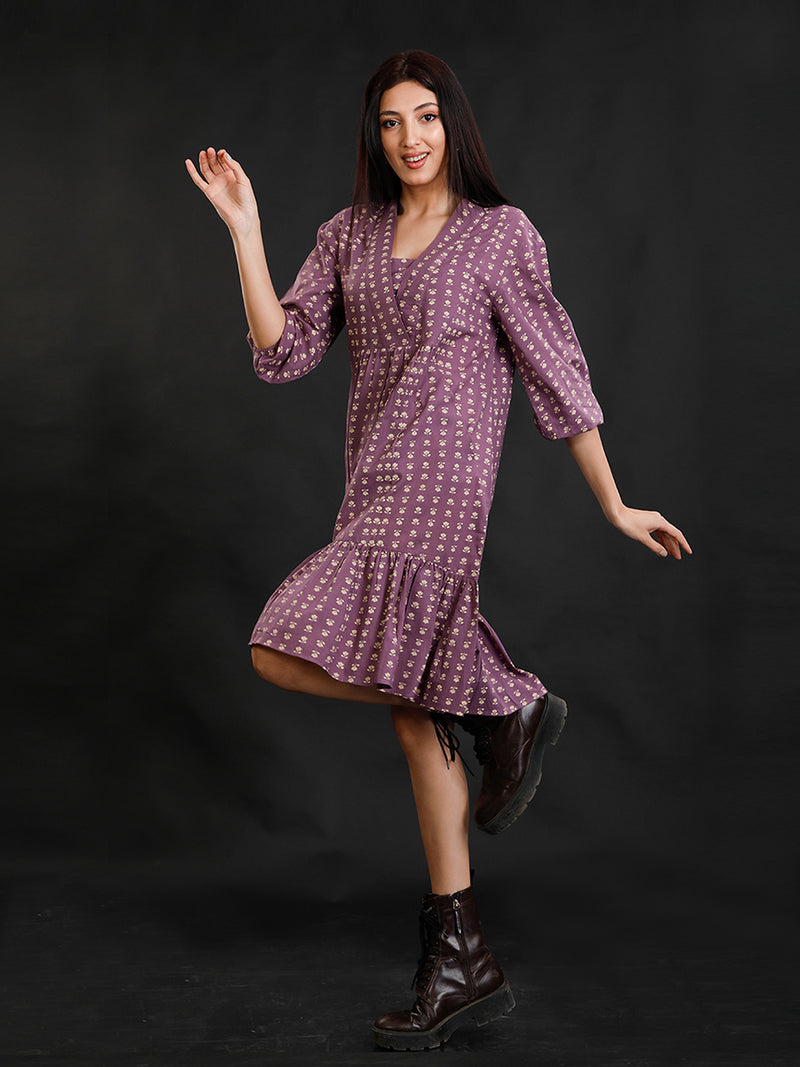 Chiffon Printed Dress Women's Mid-length Spring Summer V-neck Maxi Fairy  Dress | eBay