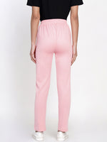 Baby Pink Solid Track Pants-Track Pants-Fabnest