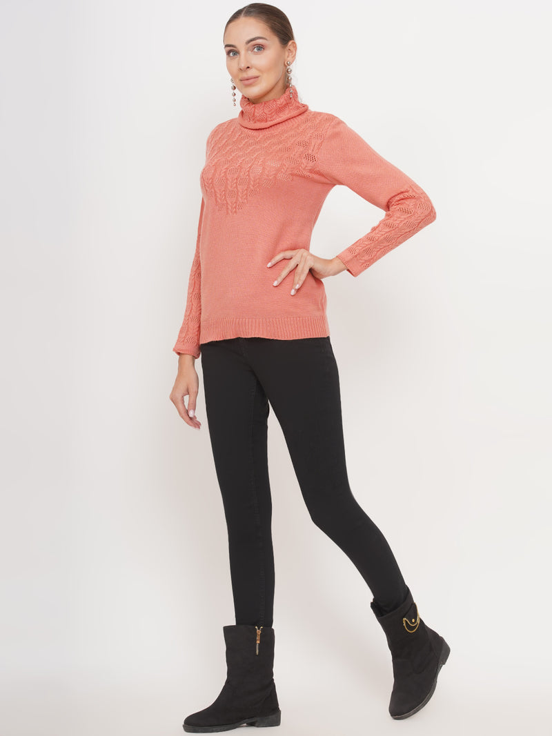 Women`s Acrylic Gajri Self Design Winter Pullover-Pullover-Fabnest