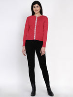 Fabnest winter pink cardigan with lace-Cardigan-Fabnest