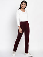 Maroon Solid Track Pants-Track Pants-Fabnest